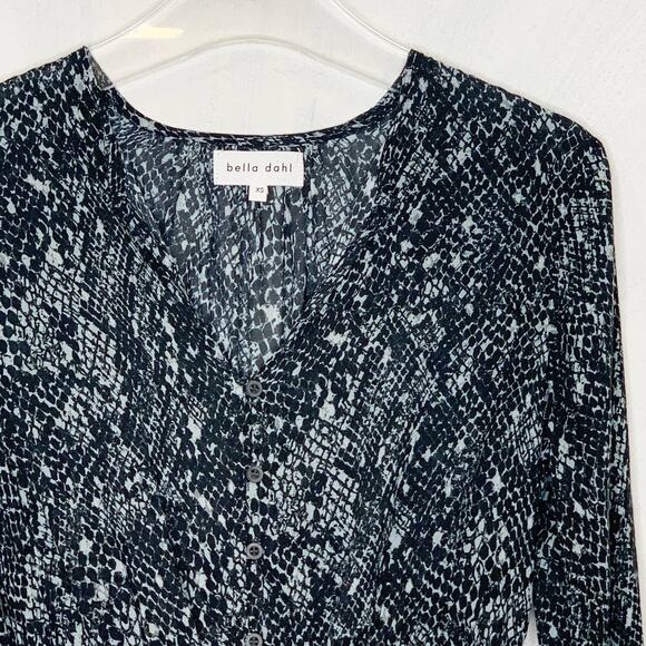 BELLA DAHL Animal Print Peplum Blouse XS - Picture 6 of 6